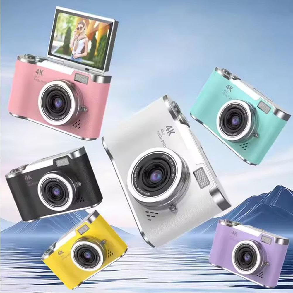 Amazon | デジタルカメラ 4K 小型カメラ 2.4インチ ディスプレイ 180度